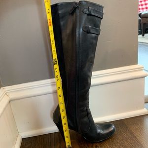 Cole Haan Black Leather Heeled Boots